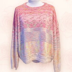NWT Fate Multicolor Speckled Knit Crewneck Sweater – Size M